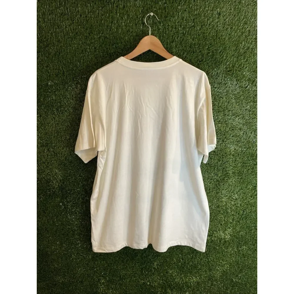 Gucci Cotton Jersey Mirror Logo Print T-Shirt Ivory Size S Authentic